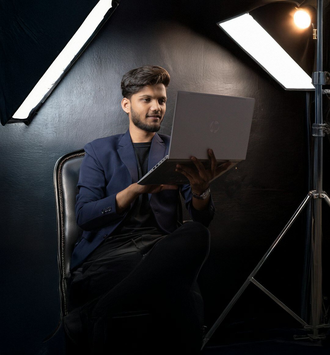 Portrait of the founder of a Belgian TV production coordination studio